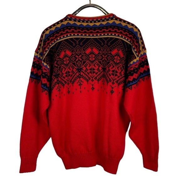 OBERMEYER KILIAN HOLIDAY FAIR ISLE WOOL BLEND PULLOVER CREWNECK SWEATER - Picture 3 of 11